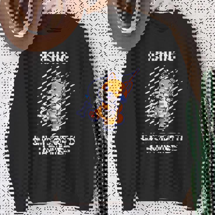 かわいい柴犬 釣りは幸せの秘密 柴犬 スウェットシャツ 年配の女性への贈り物