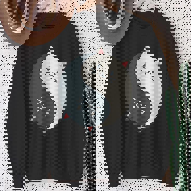 かわいい猫と一緒に陰陽師のサイン I Karma Yoga Cat スウェットシャツ 年配の女性への贈り物