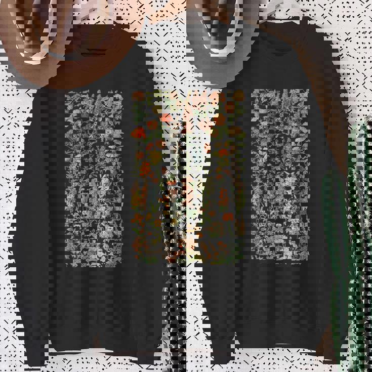 かわいい花 ビンテージ ボタニカル 花のイラスト スウェットシャツ 年配の女性への贈り物