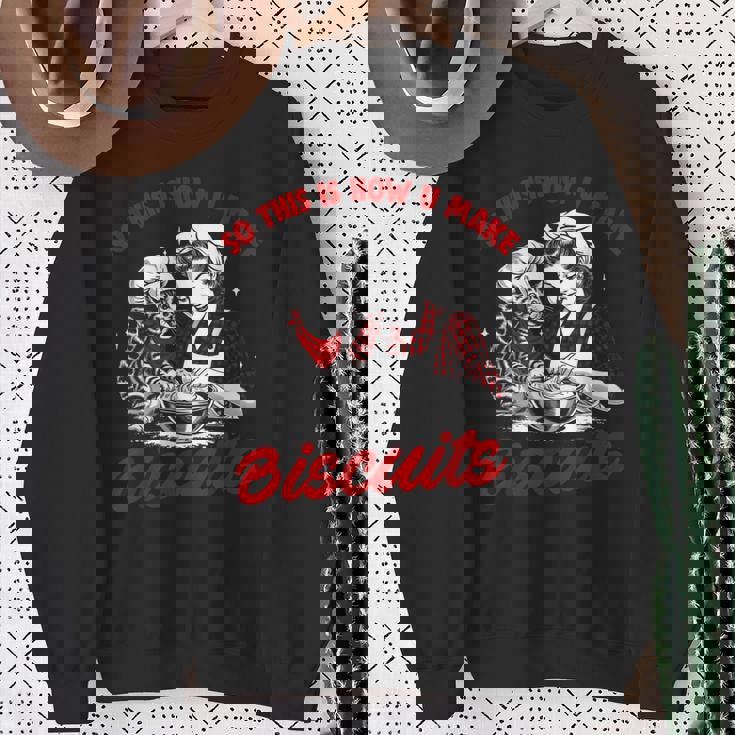 これがビスケット・キャット・ベーキング・ミーム・ニーディングの作り方です スウェットシャツ 年配の女性への贈り物