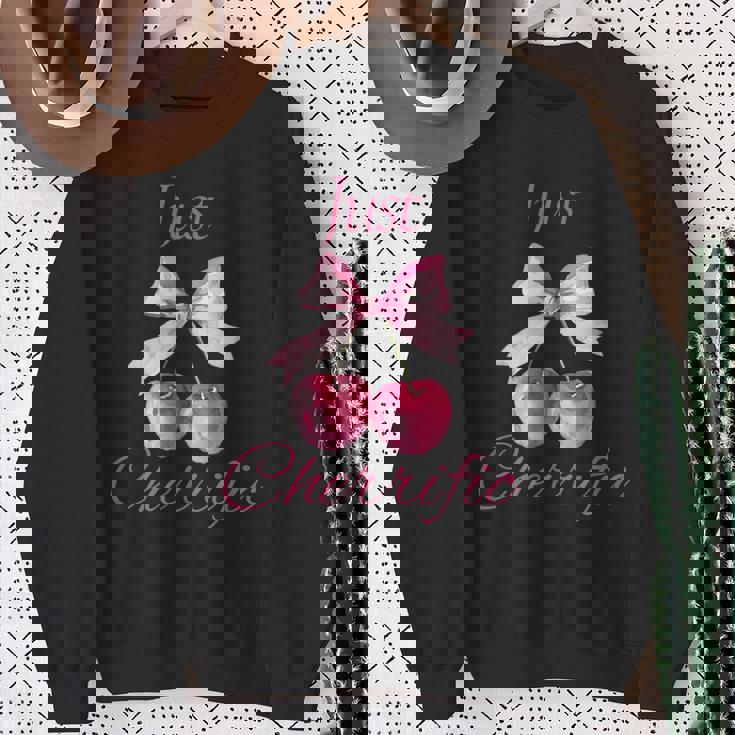 さくらんぼ かわいいチェリーピンクチェリー スウェットシャツ 年配の女性への贈り物