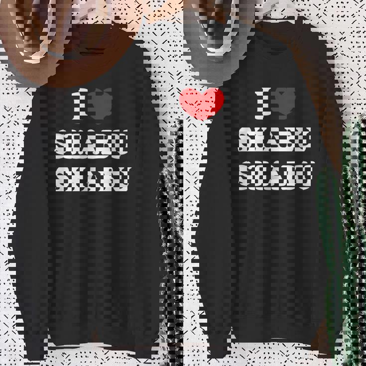 しゃぶしゃぶ大好き アイハート しゃぶしゃぶ スウェットシャツ 年配の女性への贈り物