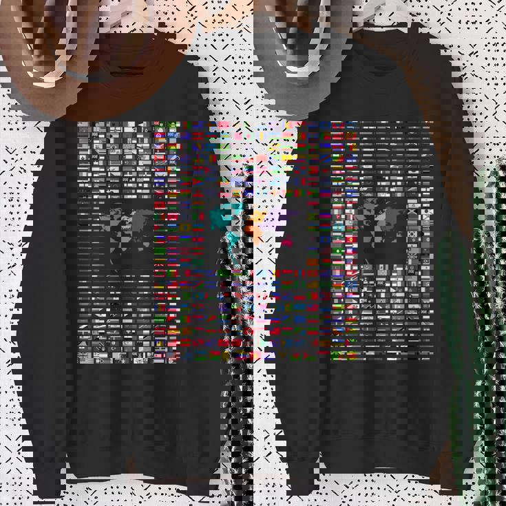 すべての国 世界の国旗 287 国旗 国際 スウェットシャツ 年配の女性への贈り物