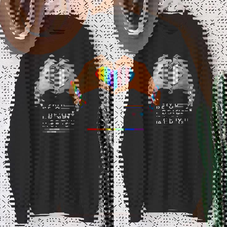 なるほど、愛してる、受け入れるよ、Lgbtqの味方プライド スウェットシャツ 年配の女性への贈り物