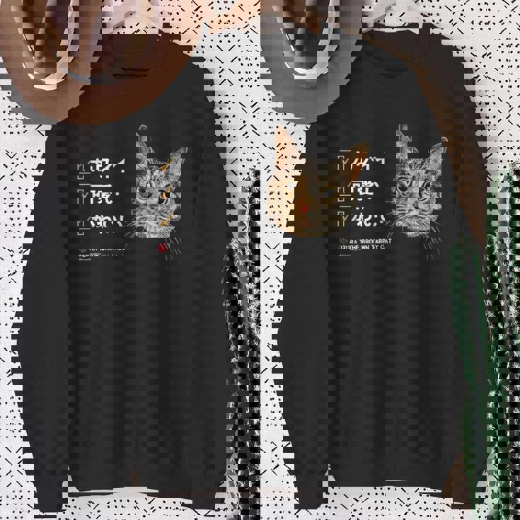 ねこ、かわいい 猫 キジトラ猫 鶉 うずら かわいい Cat スウェットシャツ 年配の女性への贈り物