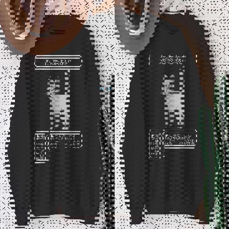 ねこがあらわれた！ 猫好き ゲーム好き ネコ飼い ネコママ 猫ママ ネコパパ 猫パパ Rpg ゲーム 猫 ねこ ネコ スウェットシャツ 年配の女性への贈り物