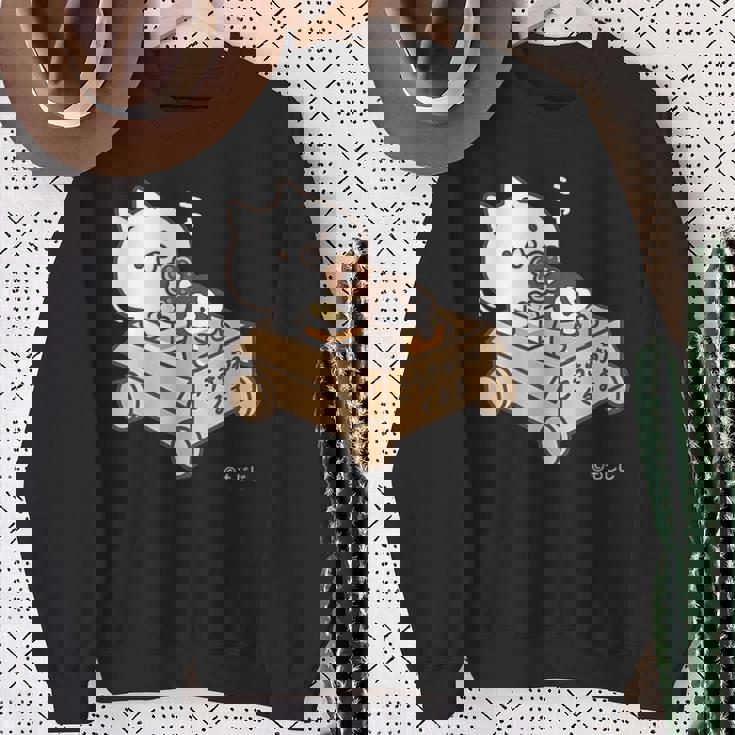 ねこぺん日和 こうきゅうなくるま ダークカラー スウェットシャツ 年配の女性への贈り物