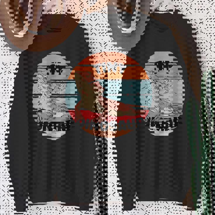 ひげを生やしたドラゴン爬虫類の小さな恐竜のかわいいスケールタンポポ スウェットシャツ 年配の女性への贈り物