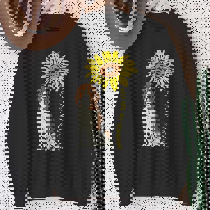 ひまわり サンシャイン ビーグル 動物 ペット ハウンド 犬 恋人 ギフト スウェットシャツ 年配の女性への贈り物