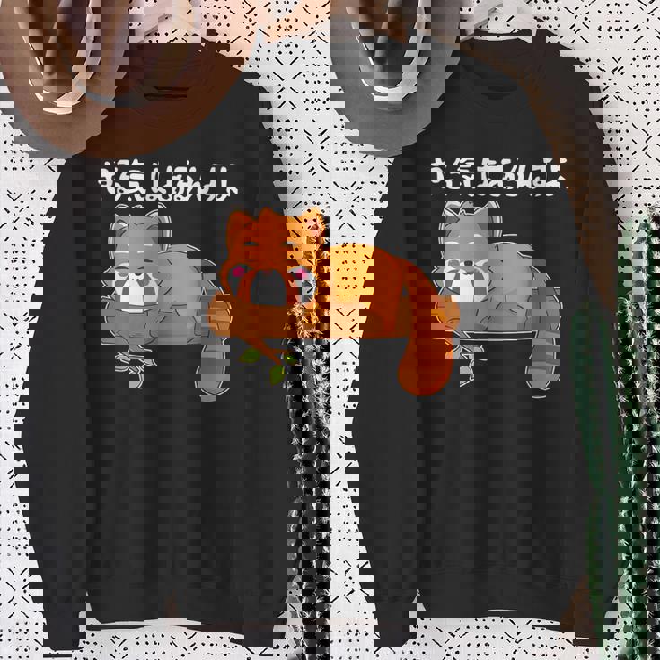 やる気はあるんすよ レッサーパンダ ジョーク かわいい 動物ギャグ好き おもしろ ネタ スウェットシャツ 年配の女性への贈り物