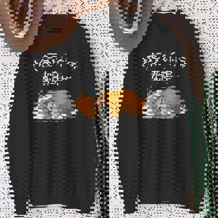 やる気スイッチ故障中 ウェルシュ・コーギー・ペンブローク犬・ 犬好き かわいい おもしろ 面白い スウェットシャツ 年配の女性への贈り物