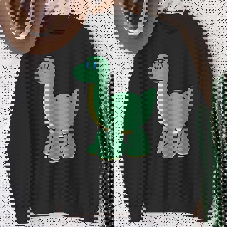 ゆるい恐竜のキャラクターイラスト_ブラキオサウルス スウェットシャツ 年配の女性への贈り物