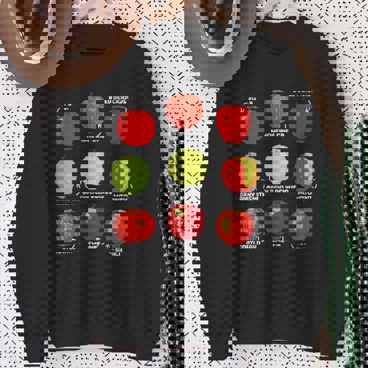 りんごの種類 りんご好き リンゴ果樹園 りんご狩り スウェットシャツ 年配の女性への贈り物