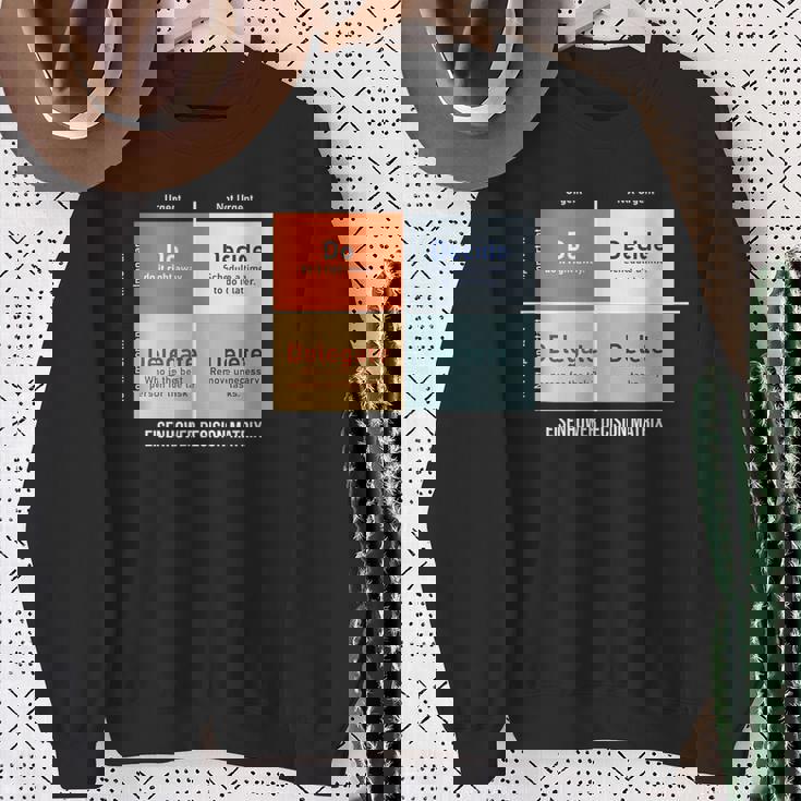 アイゼンハワー意思決定マトリックスのイラスト スウェットシャツ 年配の女性への贈り物