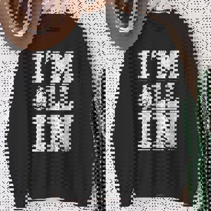 アイムオールイン ポーカーシャツ ポーカープレイヤー カード ギャンブラー スウェットシャツ 年配の女性への贈り物