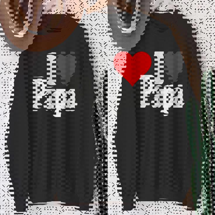 アイラブハートパパ父の日パパパパ スウェットシャツ 年配の女性への贈り物