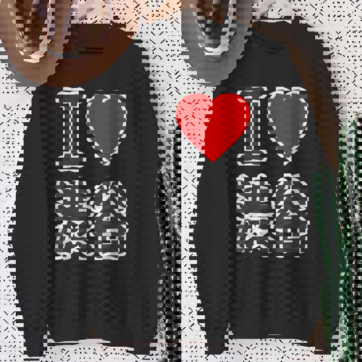 アイラブ・渋谷（I Love ハート）渋谷区 Big 大きな文字【東京23区】ジモtティ 面白い スウェットシャツ 年配の女性への贈り物