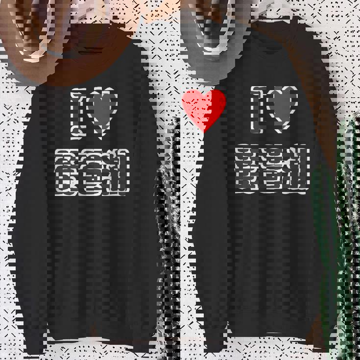 アイラブ・琵琶湖（I Love ハート）滋賀【47都道府県】ジモtティjimo-T 地元愛 観光 お土産 ご当地・面白 スウェットシャツ 年配の女性への贈り物