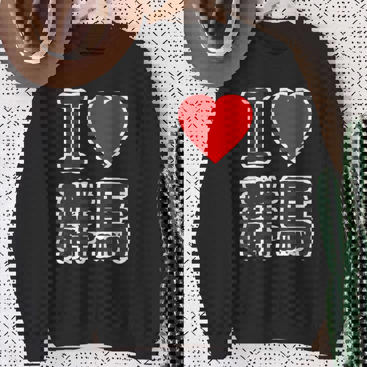 アイラブ・群馬（I Love ハート）Big 大きな文字 ハート【47都道府県】ジモtティ 旅行お土産 面白 スウェットシャツ 年配の女性への贈り物