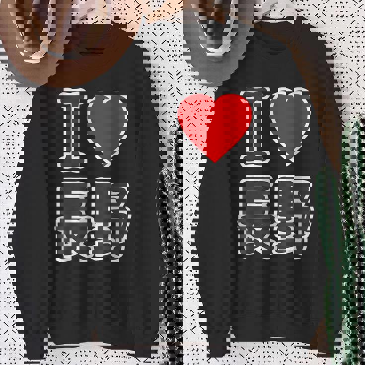 アイラブ・長野（I Love ハート）Big 大きな文字 ハート【47都道府県】ジモtティ 旅行お土産 面白 スウェットシャツ 年配の女性への贈り物