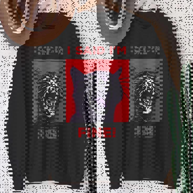 アイ・サイド・アイ・アイム・ファニー・キャット スウェットシャツ 年配の女性への贈り物