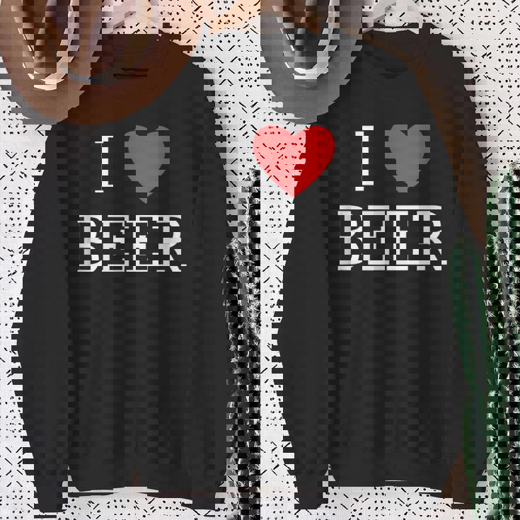 アイ・ラブ・ビール スウェットシャツ 年配の女性への贈り物