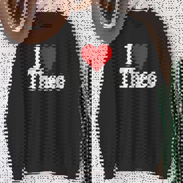 アイ・ラヴ・ハート・テオ・セオドア スウェットシャツ 年配の女性への贈り物