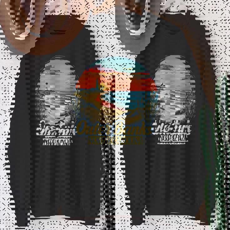 アウターバンクス ノースカロライナ コースタル サンセット ビーチ 灯台 スウェットシャツ 年配の女性への贈り物