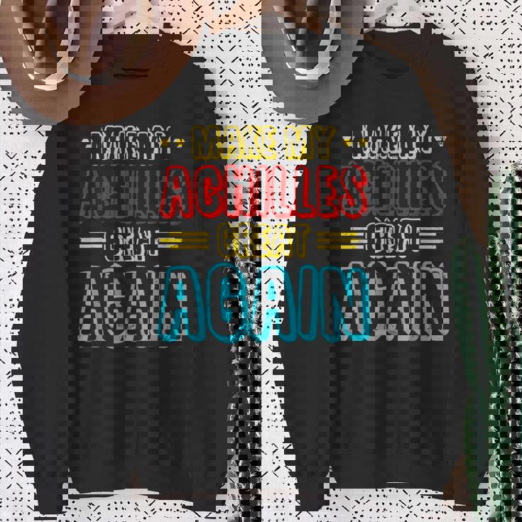 アキレス手術の回復、アキレス膝、回復手術 スウェットシャツ 年配の女性への贈り物