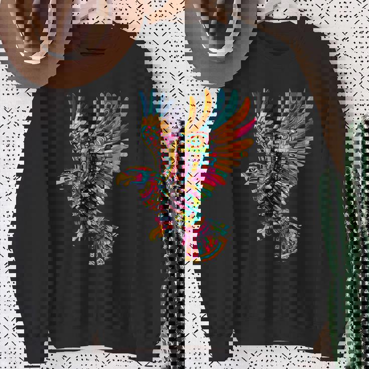 アステカ メキシコ神話 羽をつけた蛇 鷲 マヤ人 スウェットシャツ 年配の女性への贈り物