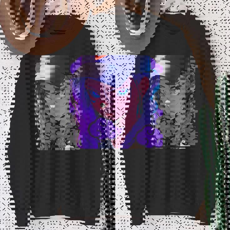 アニバエオタク美少女アニメ少女 紫髪ミステリアス スウェットシャツ 年配の女性への贈り物