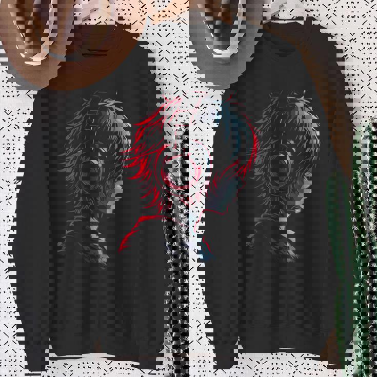 アニメ 漫画 グラフィック ヘッドフォン アートワークアニメ スウェットシャツ 年配の女性への贈り物