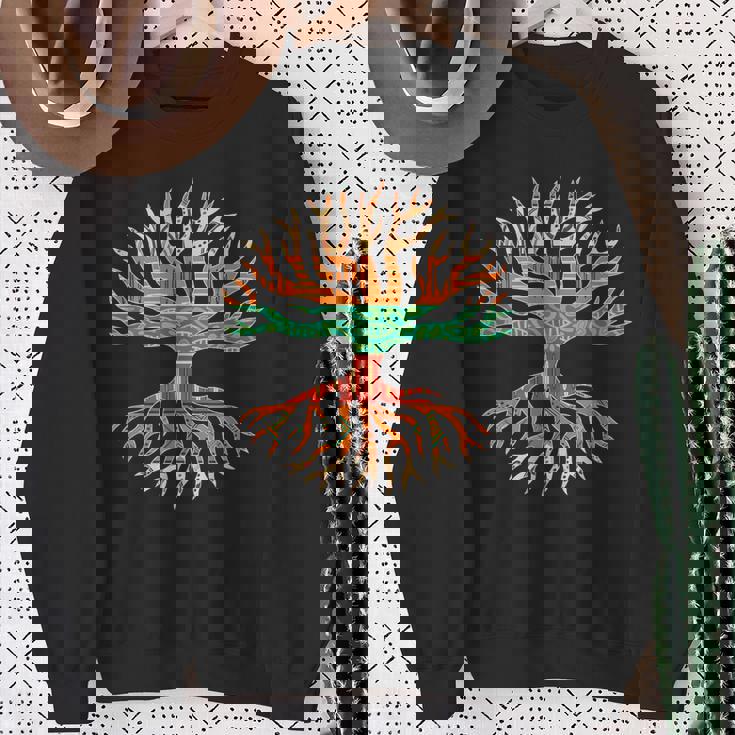 アフリカンパターンの木の根 黒史 スウェットシャツ 年配の女性への贈り物