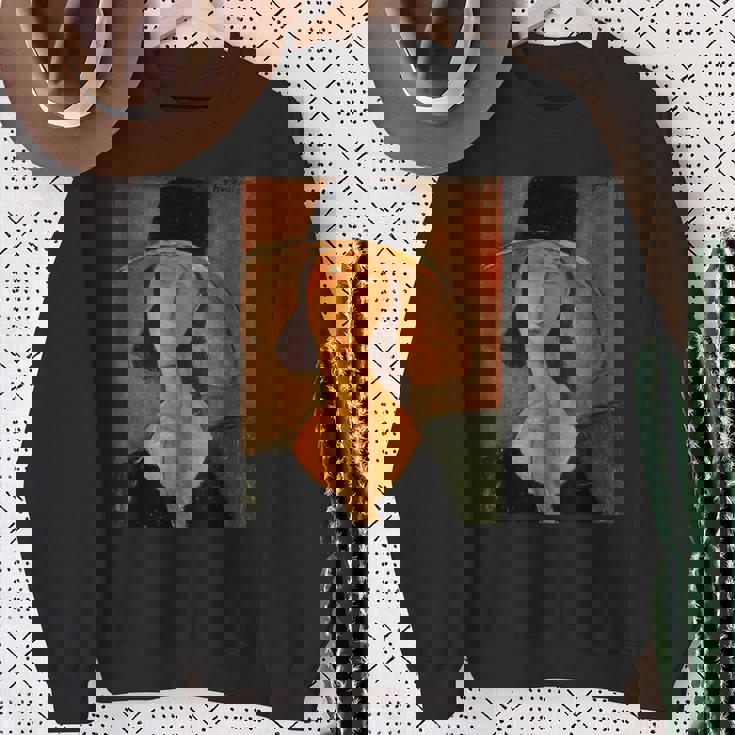 アメデオ モディリアーニのジャンヌ・ヘブターヌ 大きな帽子 スウェットシャツ 年配の女性への贈り物