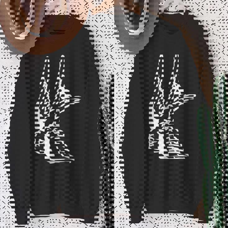 アメリカントラディショナル ツバメ 鳥 アウトライン タトゥー スウェットシャツ 年配の女性への贈り物