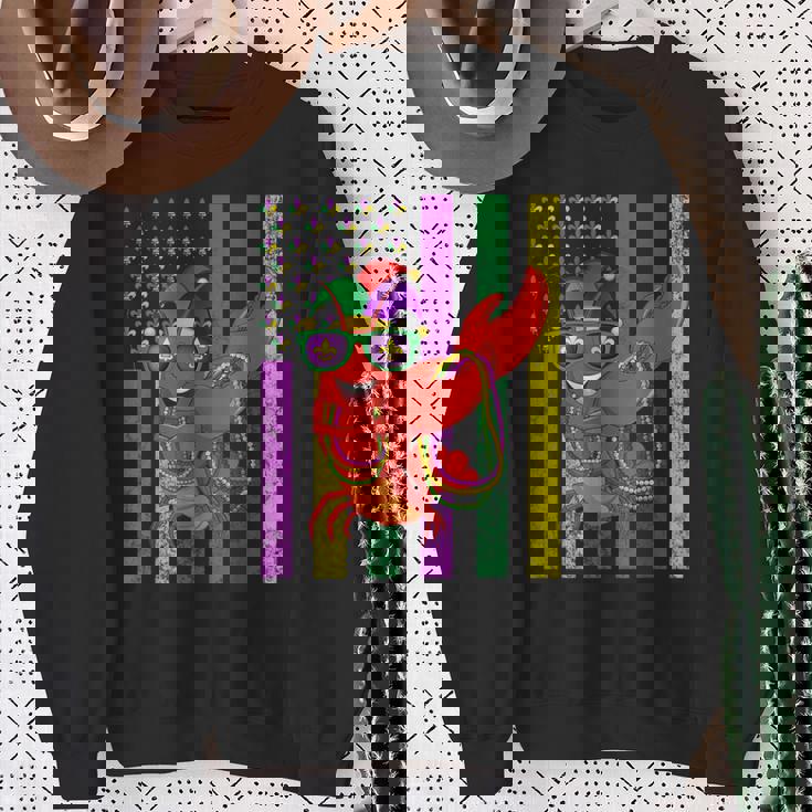 アメリカ国旗 マルディグラ ザリガニ ダビング スウェットシャツ 年配の女性への贈り物