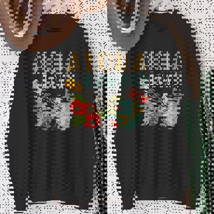 アロハ ハワイアン ウクレレ スウェットシャツ 年配の女性への贈り物