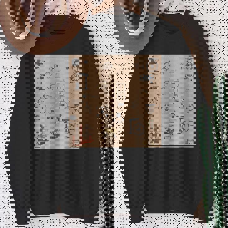 アンティークエンジニアリング機械科学パターン スウェットシャツ 年配の女性への贈り物