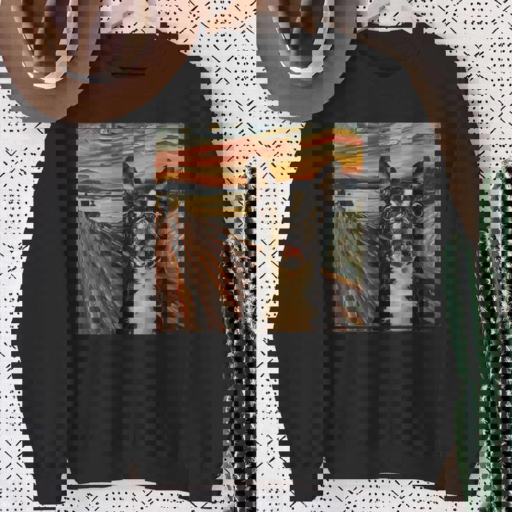 アート、面白いボストン テリア スウェットシャツ 年配の女性への贈り物