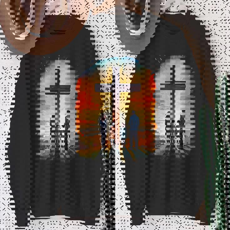 イエスキリストの十字架 – サンライズネイチャークリスチャン スウェットシャツ 年配の女性への贈り物