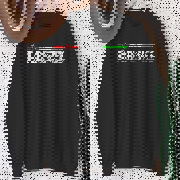 イタリア、フィレンツェのお土産、トリコロールとイタリアの国旗。 スウェットシャツ 年配の女性への贈り物