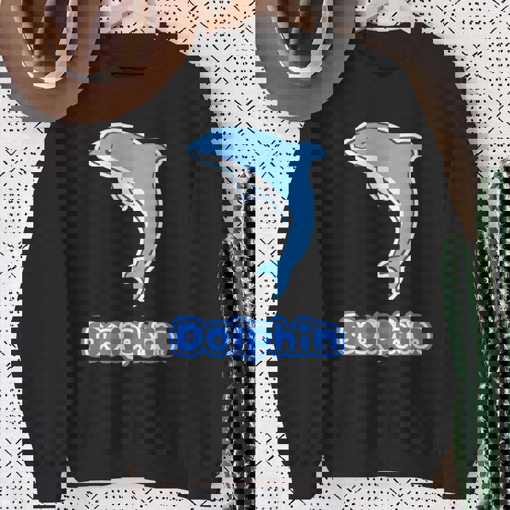 イルカ Dolphin ドルフィン【どうぶつフレンズ】水族館 海の生き物 ゆるくて かわいい 動物 イラスト スウェットシャツ 年配の女性への贈り物