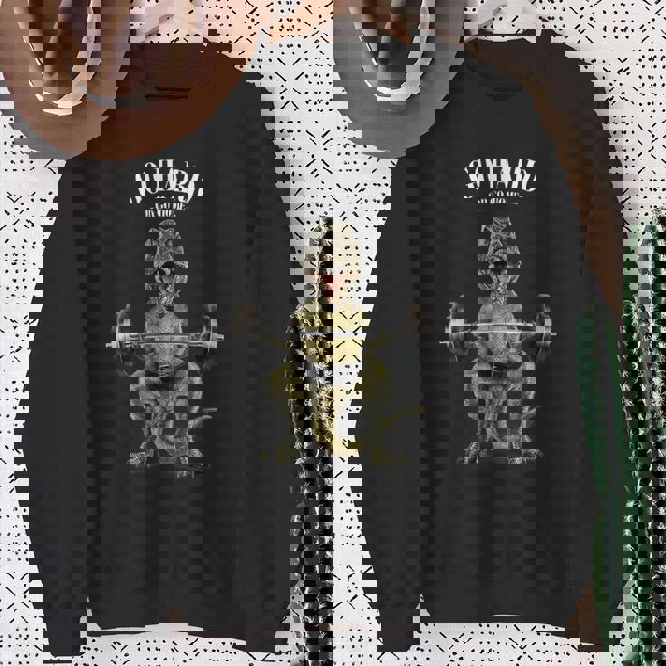 ウェイトリフティング 筋トレ バーベル やる気がないなら家に帰れ 恐竜 ティラノザウルス スウェットシャツ 年配の女性への贈り物