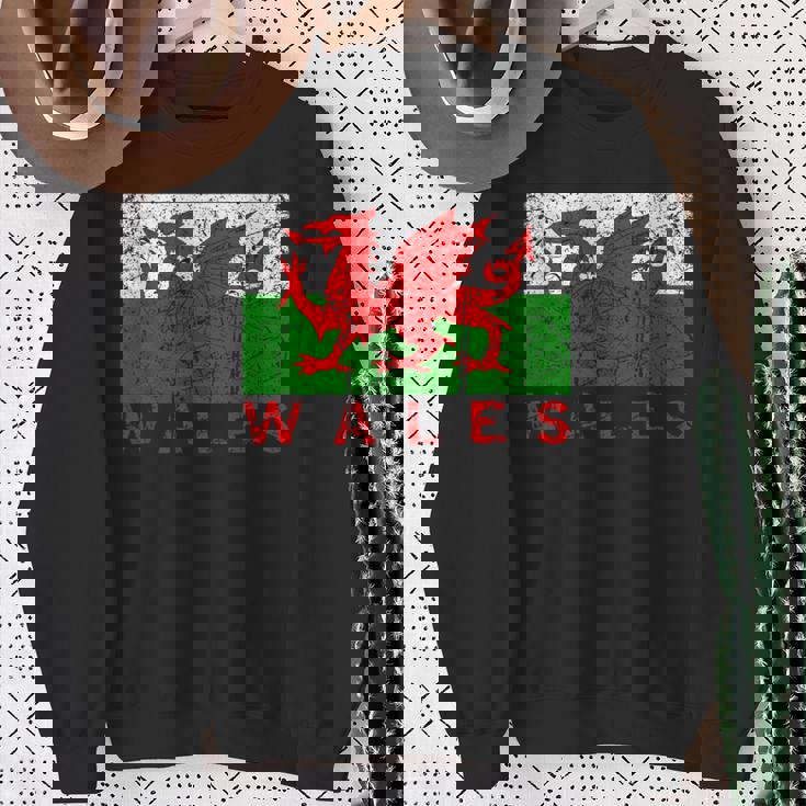 ウェールズ国旗 ウェールズ ドラゴン アンティーク調 メンズ レディース キッズ スウェットシャツ 年配の女性への贈り物