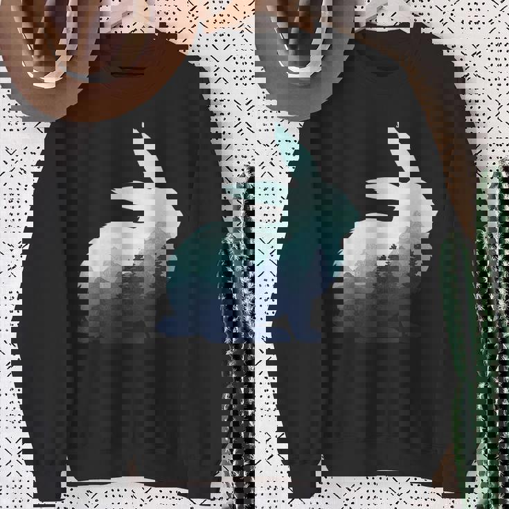 ウサギ バニー 野ウサギ 動物 野生 芸術的 グラフィック 自然 スウェットシャツ 年配の女性への贈り物