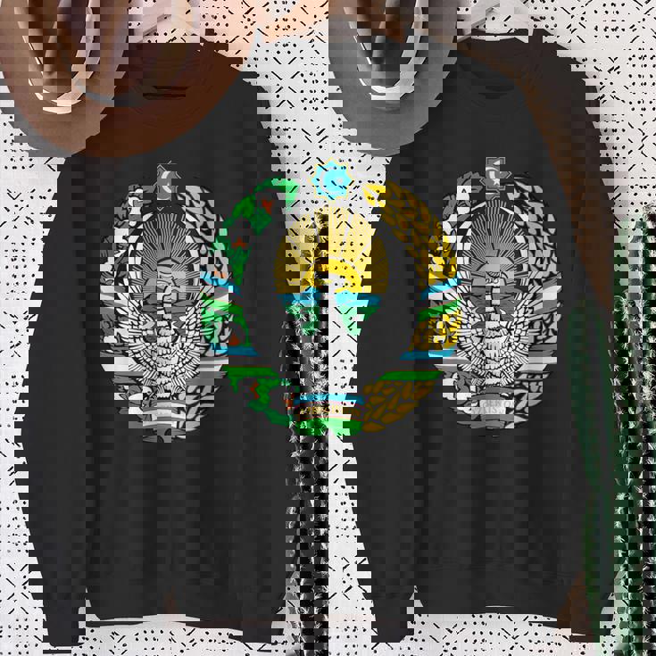 ウズベキスタン 紋章 旗 ウズベキスタン スウェットシャツ 年配の女性への贈り物