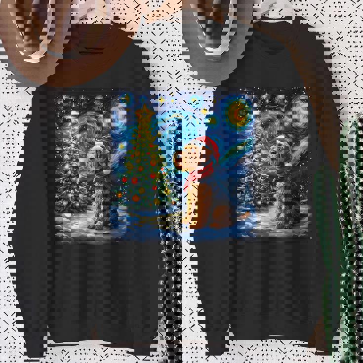 エアデール・テリア 星降る夜 クリスマス ゴッホ 犬の休日 スウェットシャツ 年配の女性への贈り物