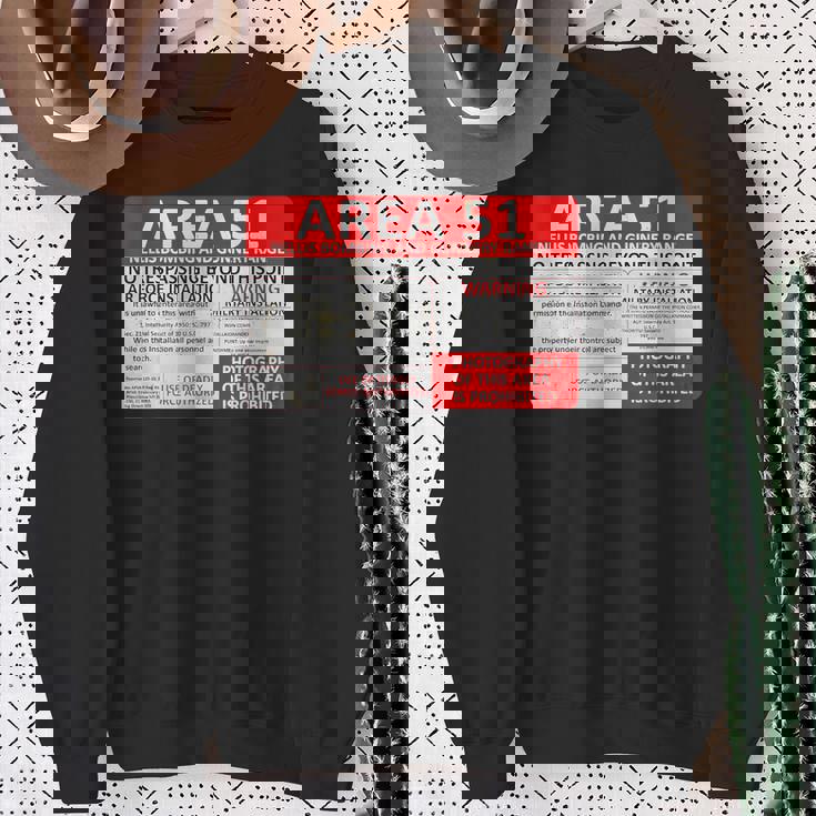 エリア51 フェイクミリタリーサイン スウェットシャツ 年配の女性への贈り物