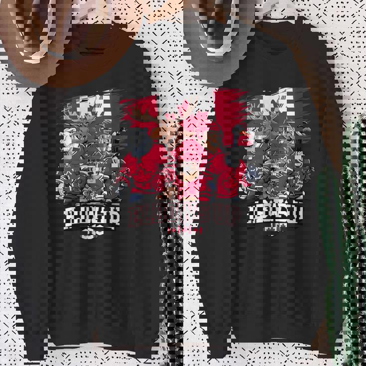 エルボーアップ カナダ カナディアン ビーバー ヘラジカ ホッケーチーム メープルリーフ スウェットシャツ 年配の女性への贈り物