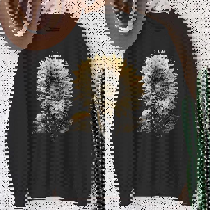 エレガントなビンテージひまわり植物芸術 スウェットシャツ 年配の女性への贈り物